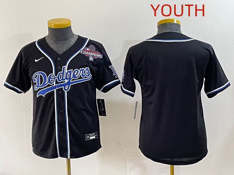 Youth 2025 Los Angeles Dodgers Blank Black Three generations Fashion Nike MLB Jersey style 4